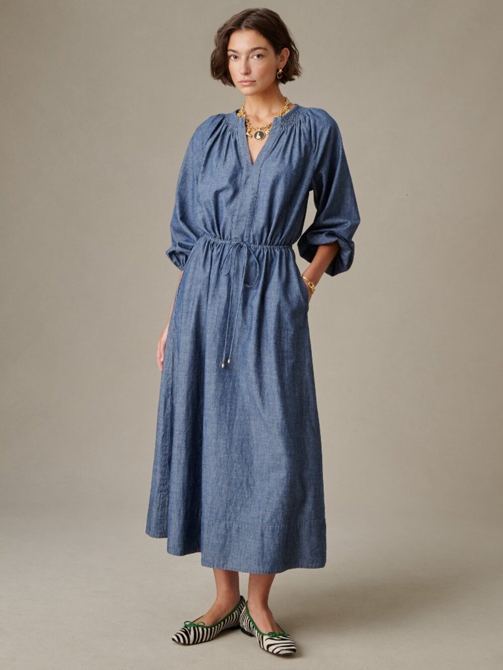 J McLaughlin Winslet Chambray Dress - Denim NEW